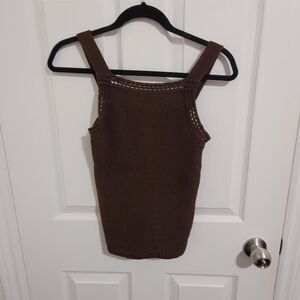 Banana Republic Brown Ribbed Knit Sweater Tank Top, Size XS